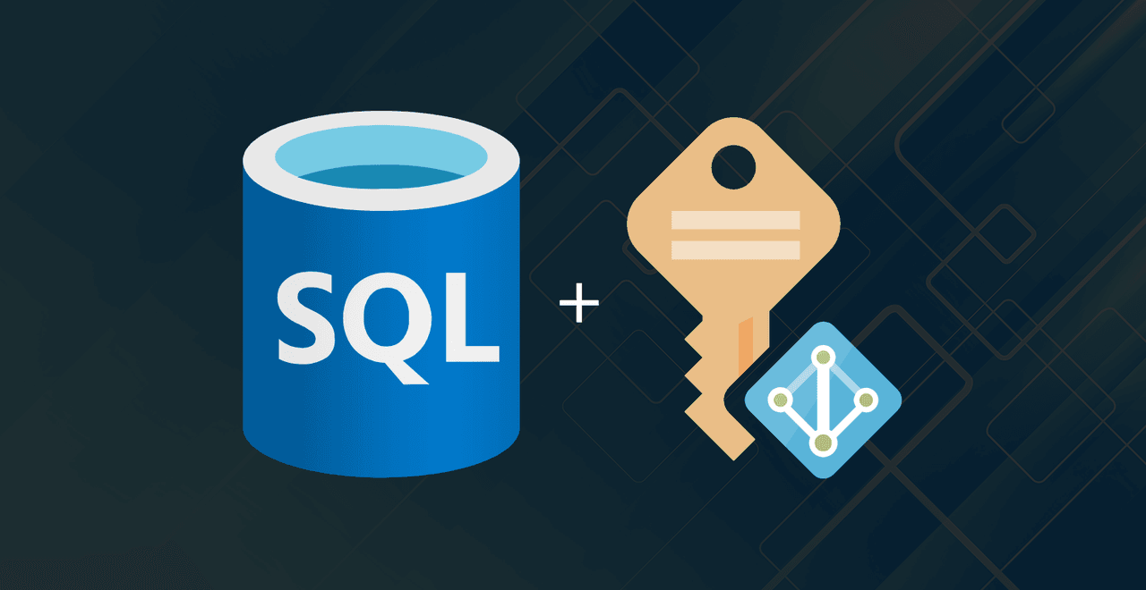 Abstract Azure SQL Database icon with managed identities concept