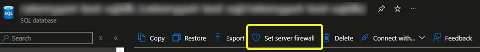 Click on the Set server firewall link