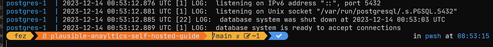 Postgres ready to accept connections