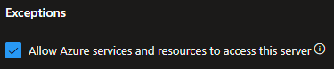 Allow Azure services and resources