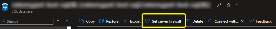 Click on the Set server firewall link